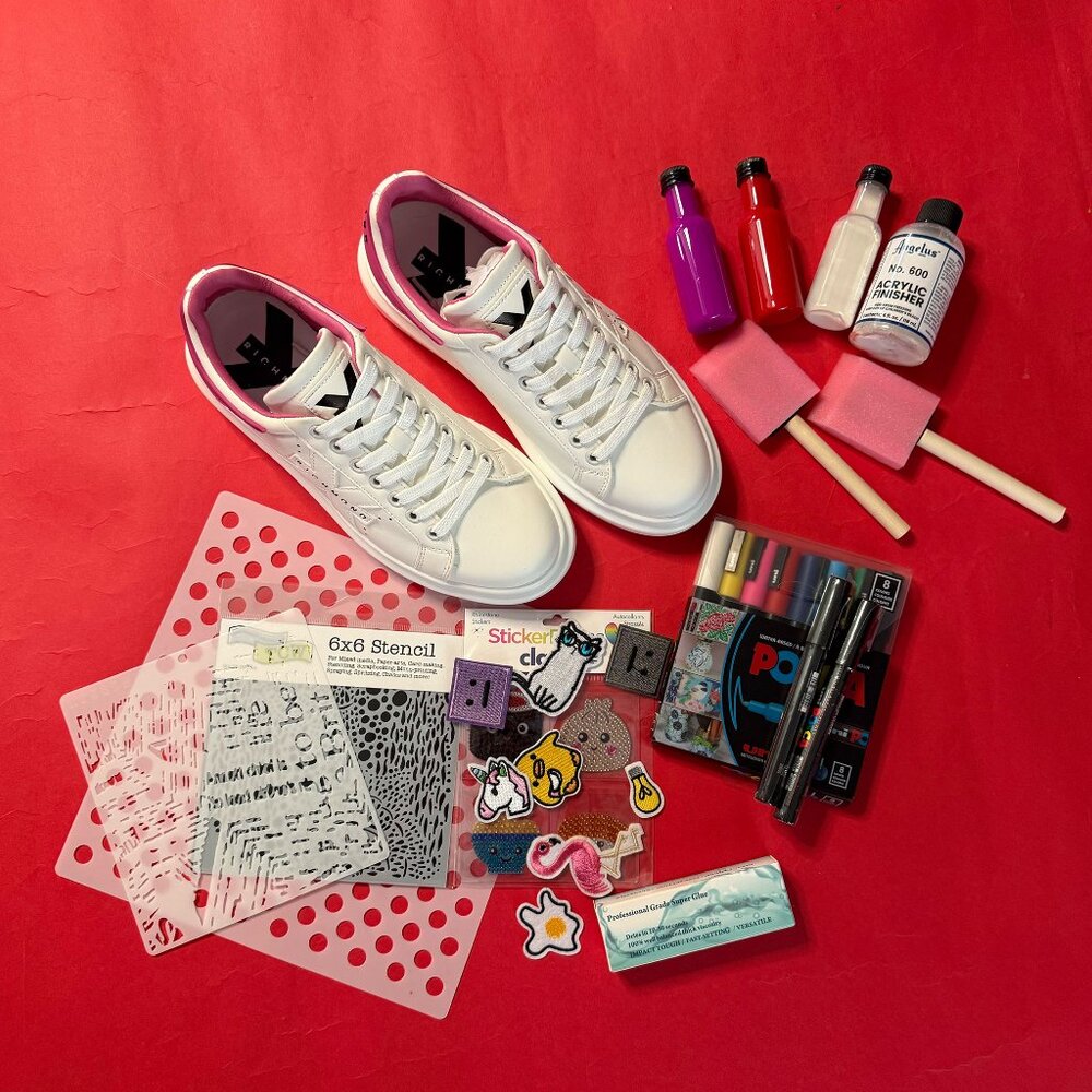 DIY Sneaker Bundle with Upcycled John Richmond Sneakers (Size 8) - Unique  Gift